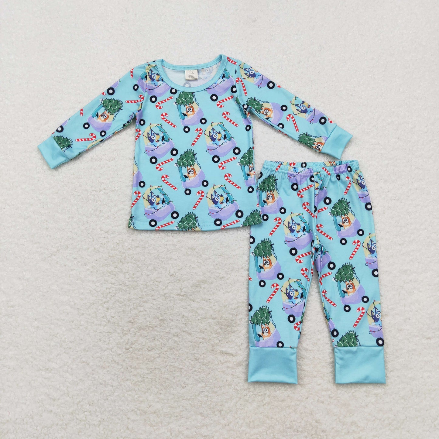 BAMBOO Christmas tree bluey car sibling BLP0694 preorder boy pajamas outfit 202408