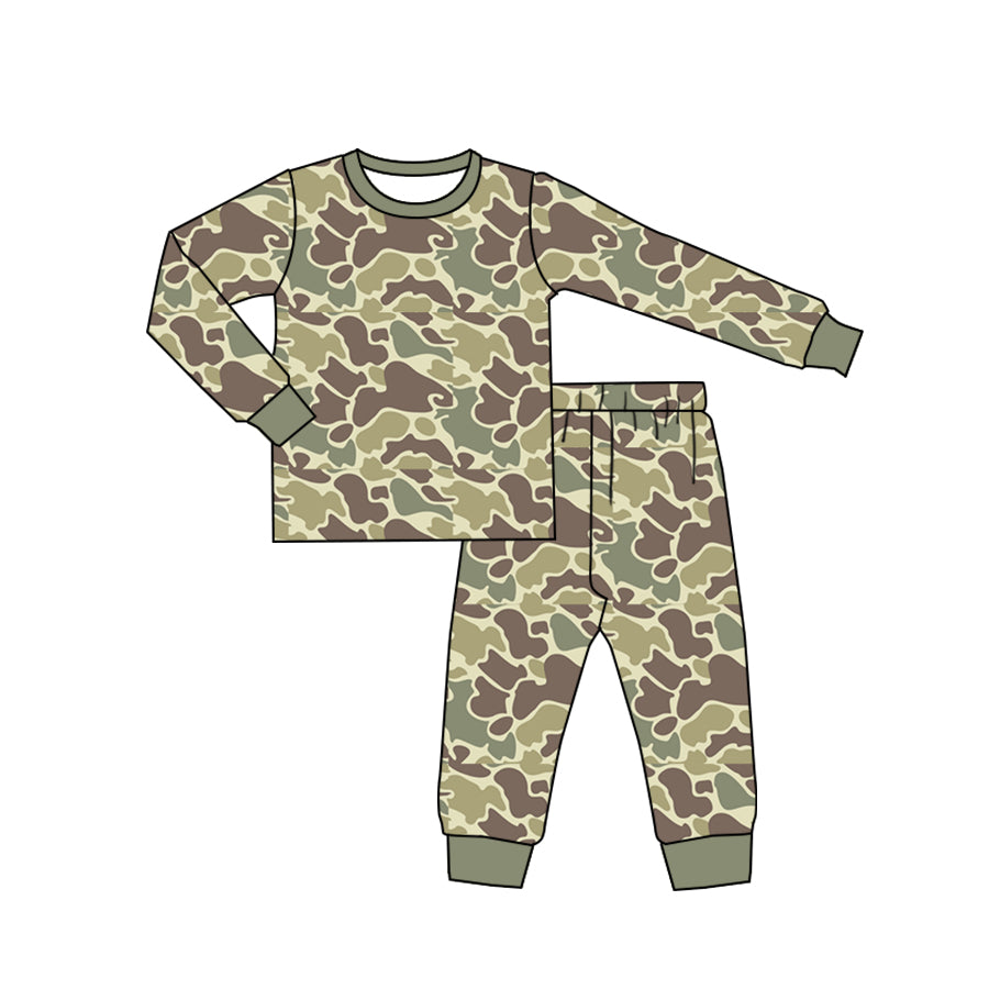 camo sibling  BLP0706 long sleeve children boy outfit pajamas preorder 202407