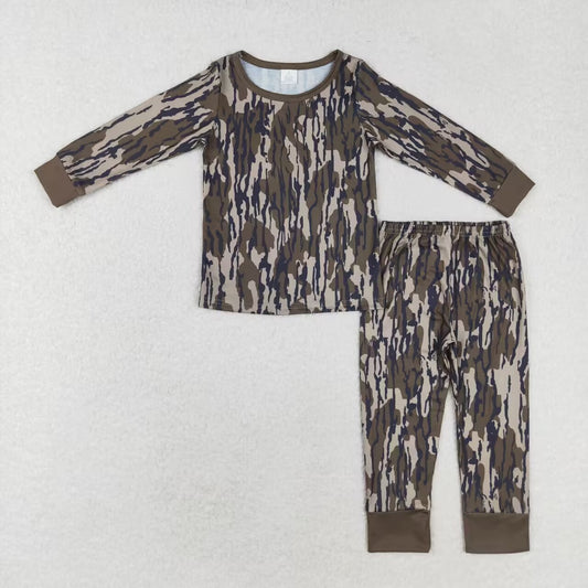 BLP0707 Bamboo camo sibling   long sleeve children boy outfit pajamas  202508 RTS