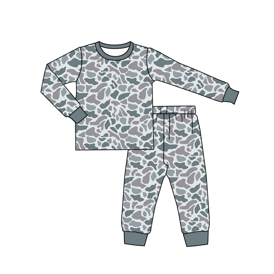 camo sibling  BLP0709 long sleeve children boy outfit pajamas preorder 202408