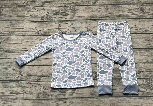 camo sibling  BLP0709 long sleeve children boy outfit pajamas preorder 202408