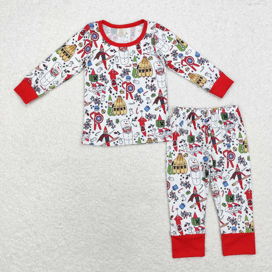 BLP0722 BAMBOO Superhero Elves pajamas boy outfit 202408 sibling RTS