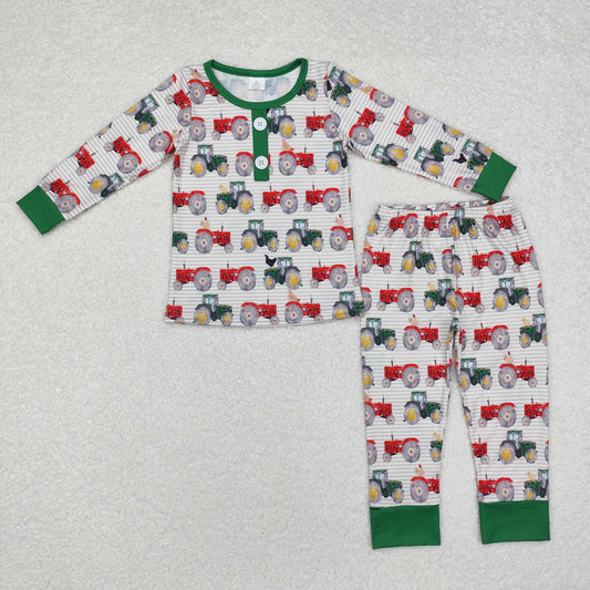 BAMBOO BLP0725 tractor boy pajamas outfit 202409 sibling RTS