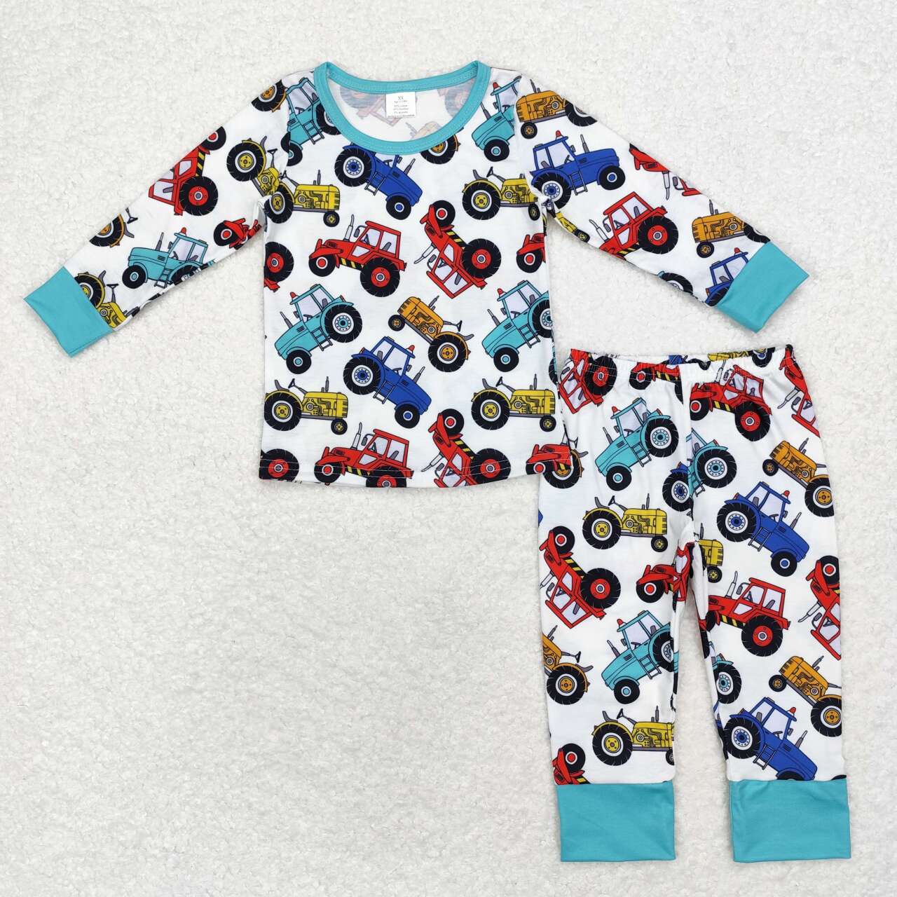 -BAMBOO BLP0735 tractor boy pajamas outfit  202408 sibling RTS