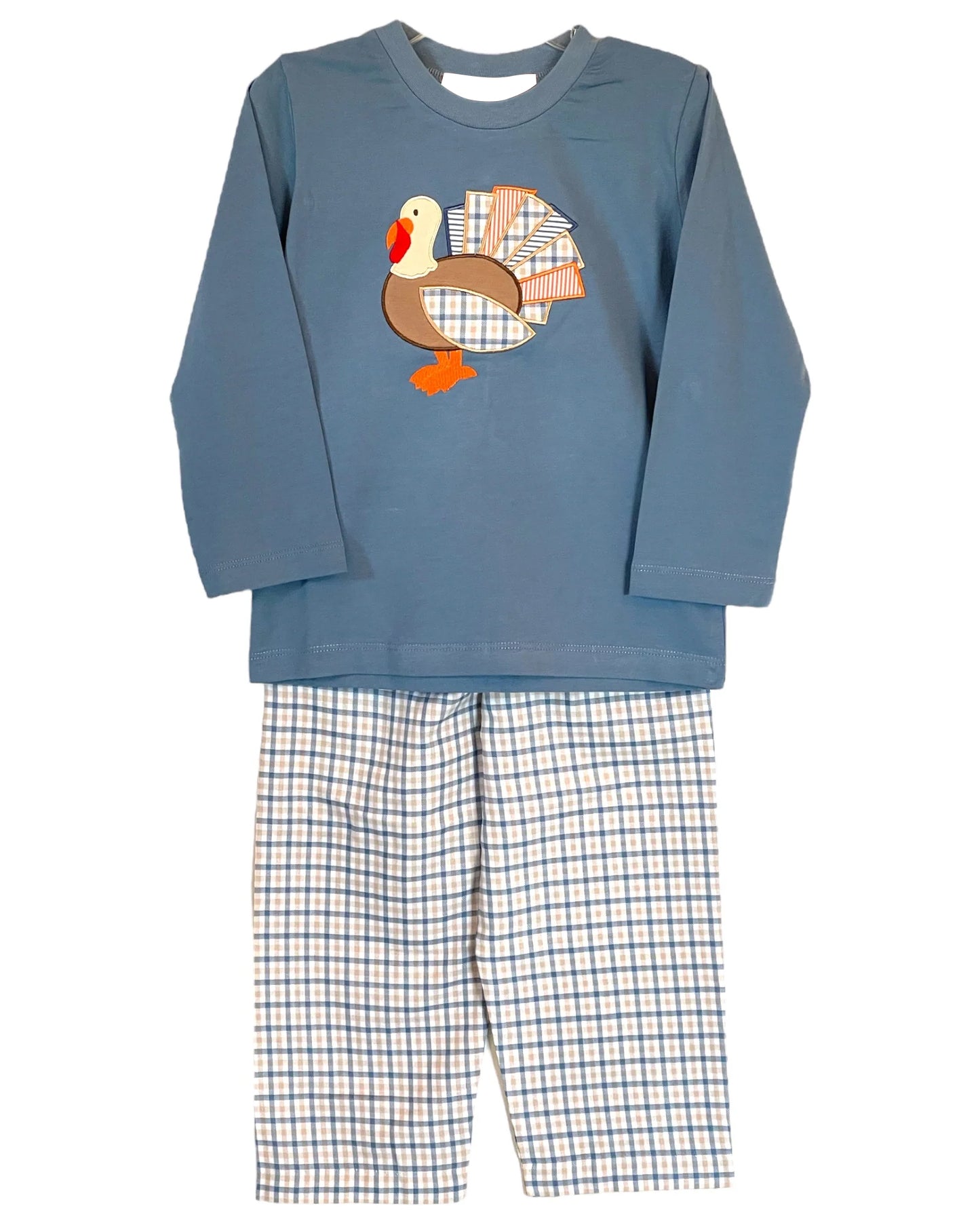 BLP0742 embroidery turkey sibling  preorder boy pajamas outfit 202408 sibling