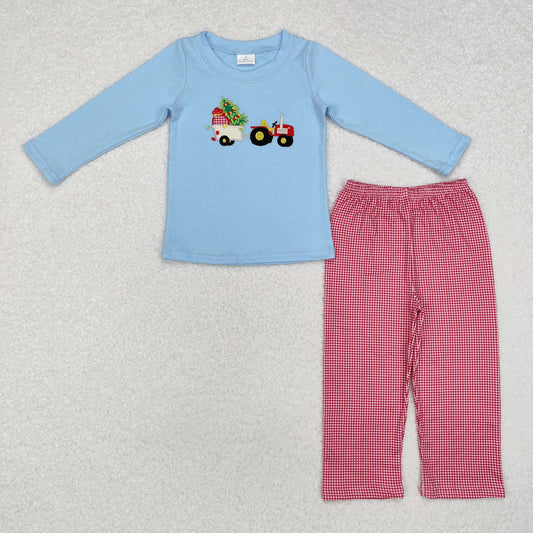 BLP0745 embroidery Christmas sibling  boy pajamas outfit 202410 RTS