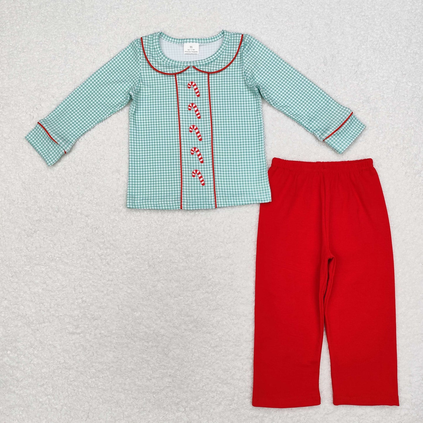 Christmas cane sibling BLP0752  boy pajamas outfit 202408 RTS