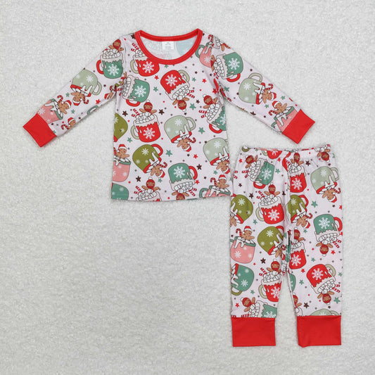 BLP0783 BAMBOO Christmas cup boy pajamas outfit 202408 sibling RTS