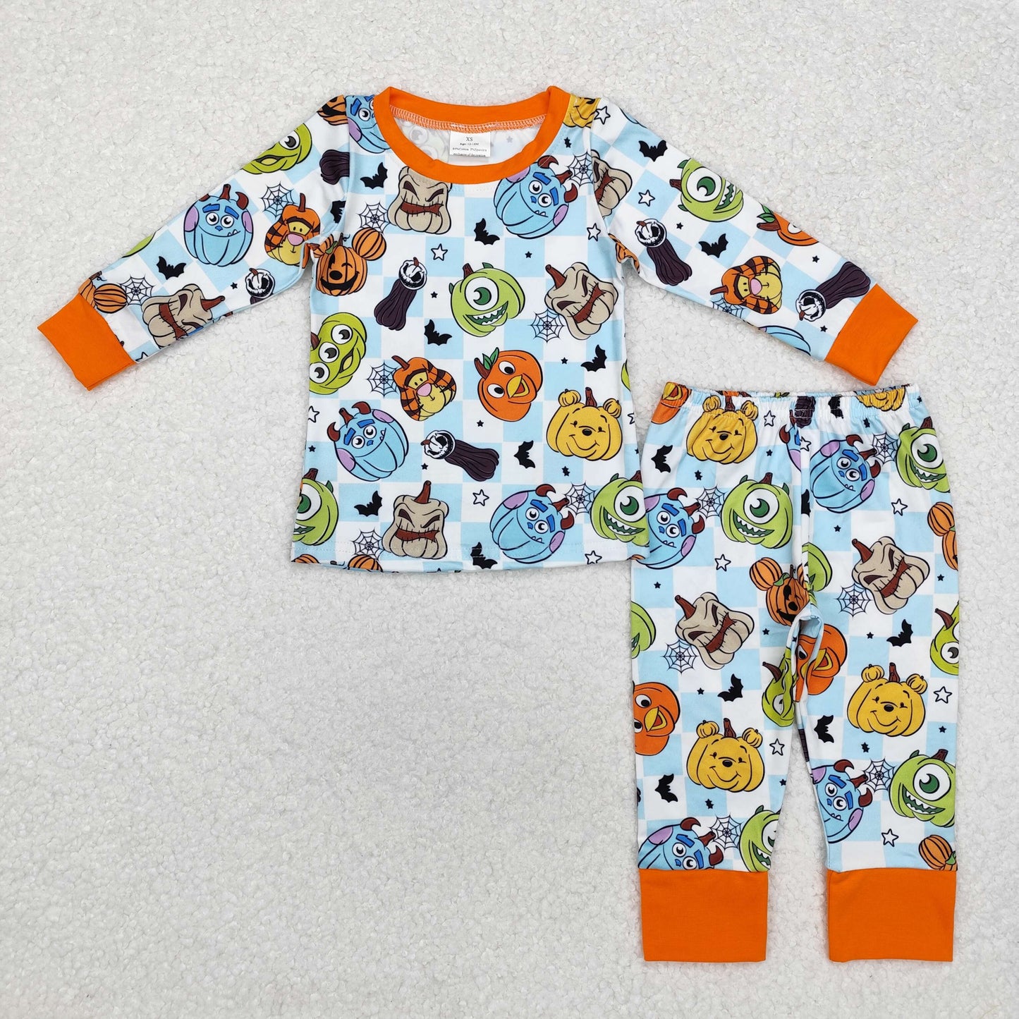 BLP0809  RTS  cartoon Halloween pumpkin boy pajamas outfit 202409