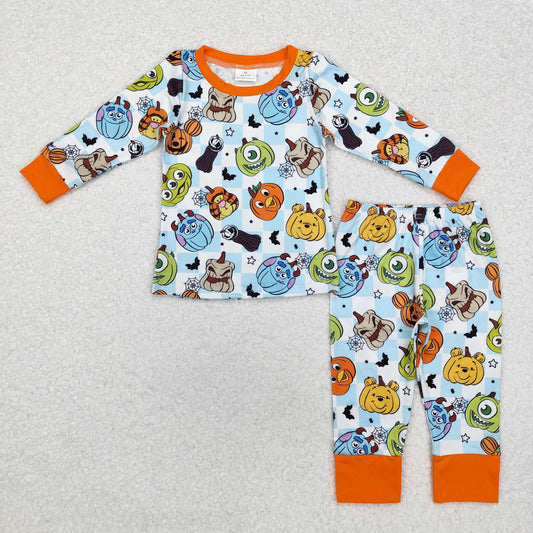 BLP0809  RTS  cartoon Halloween pumpkin boy pajamas outfit 202409