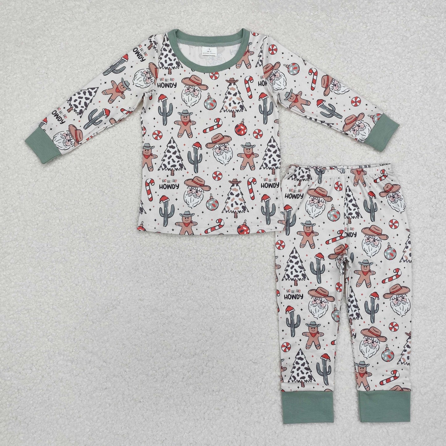 BLP0817 RTS  Christmas santa cane Gingebread boy pajamas outfit 202410