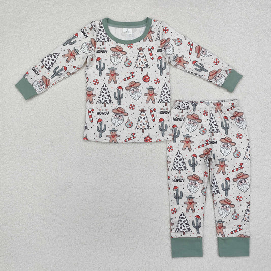 BLP0817 RTS  Christmas santa cane Gingebread boy pajamas outfit 202410