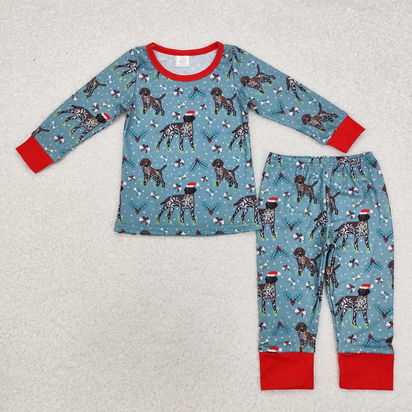 BLP0850  Christmas dog long sleeve girl pajamas outfit 202409 sibling