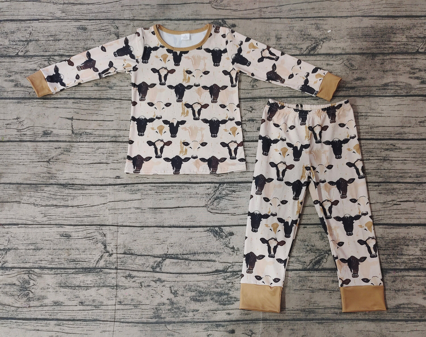 BAMBOO BLP0860  cow hunting  boy pajamas outfit 202410 RTS