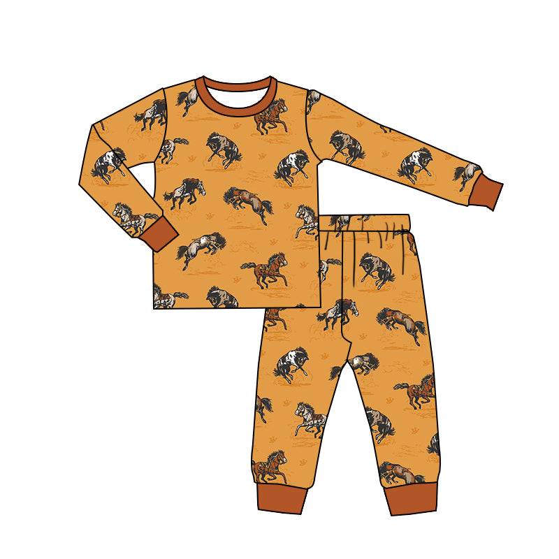 BLP0899  preorde rodeo horse western hunting boy pajamas outfit 202409