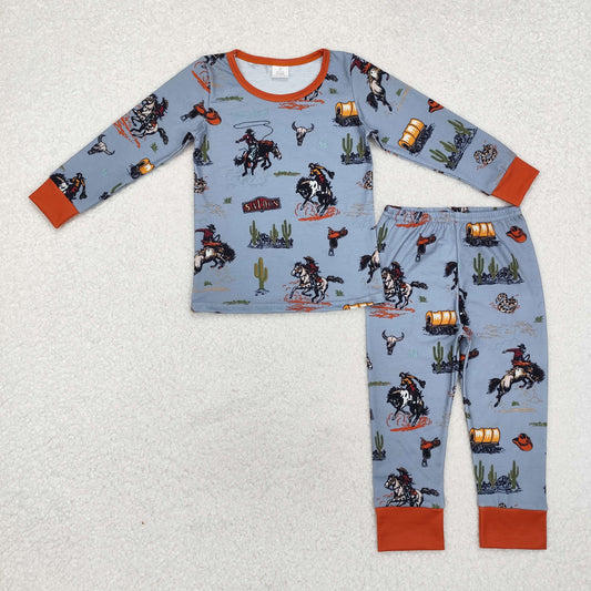 BLP0900 BAMBOO radeo horse western hunting boy pajamas outfit 202410 RTS