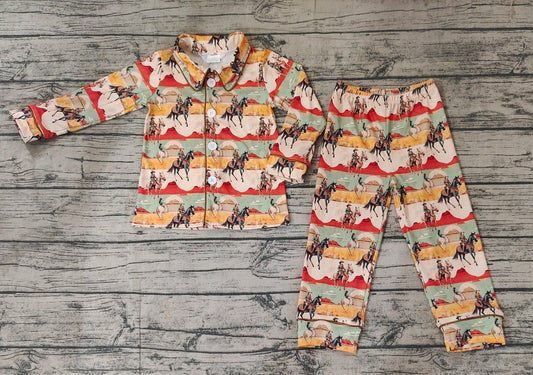 BLP0902 western rodeo boy pajamas outfit 202409 sibling preorder