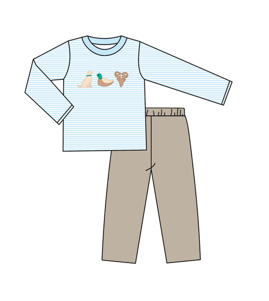 BLP0918 preorder dog duck deer western hunting boy pajamas outfit 202408