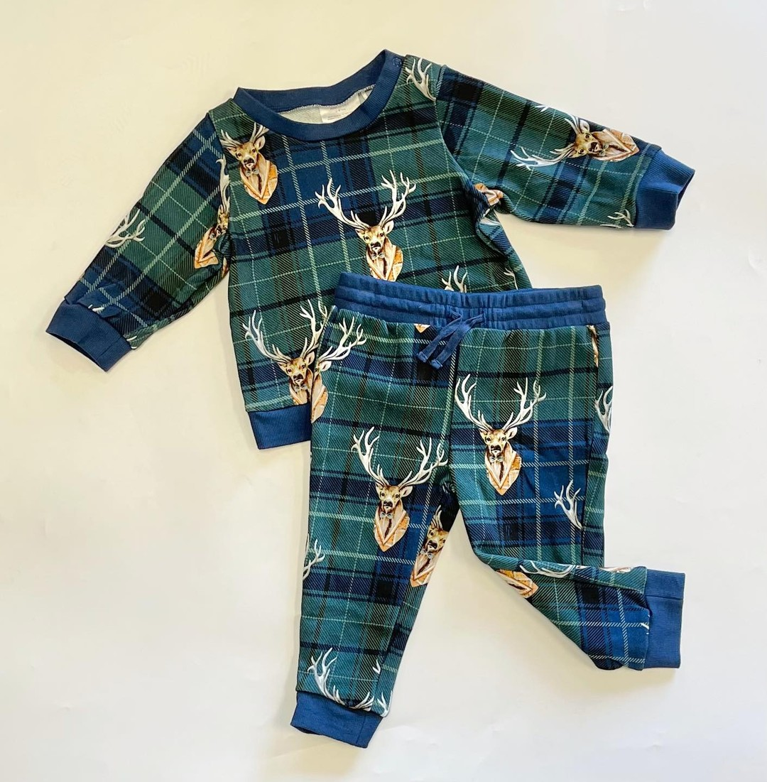 BLP0936 preorder deer western hunting boy pajamas outfit 202409