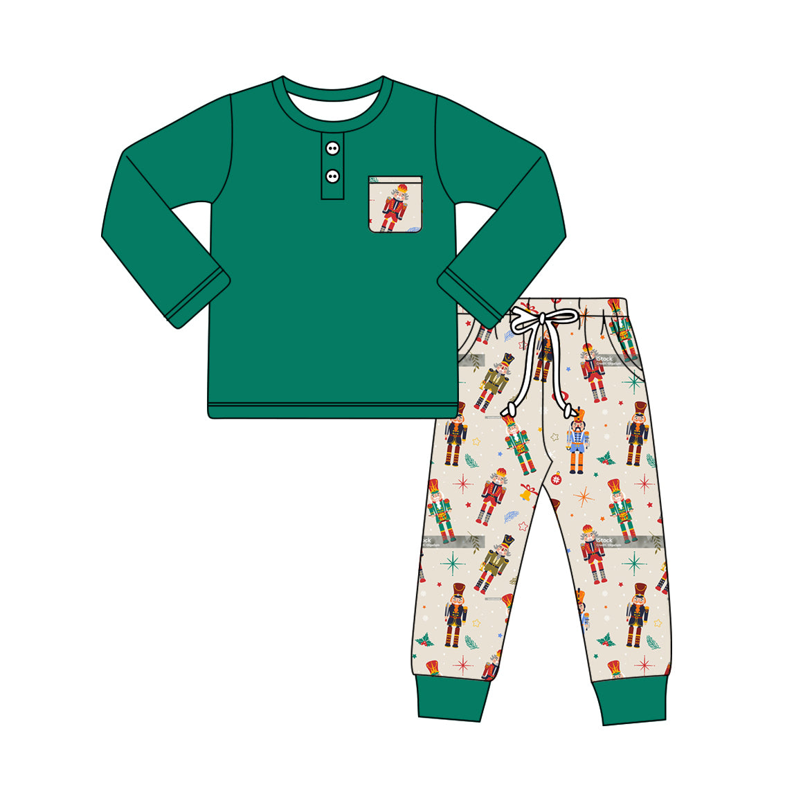 BLP0945 preorder Christmas Nutcracker western boy pajamas outfit 202409