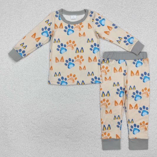 BLP0976 Bluey paw boy pajamas outfit 202411 RTS