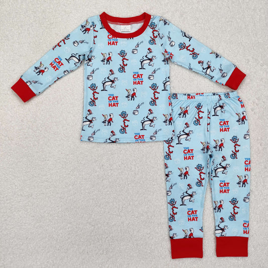 BLP1028 Cat hat reading boy outfit pajamas  202412 RTS