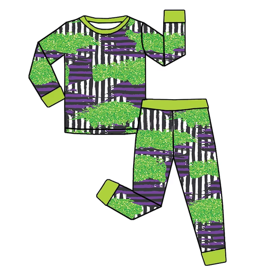 BLP1104 Halloween pumpkin  boy pajamas outfit 202506 preorder