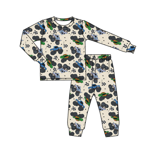 BLP1109 Monster Truck Boys Crash Cars boy pajamas outfit 202506 preorder