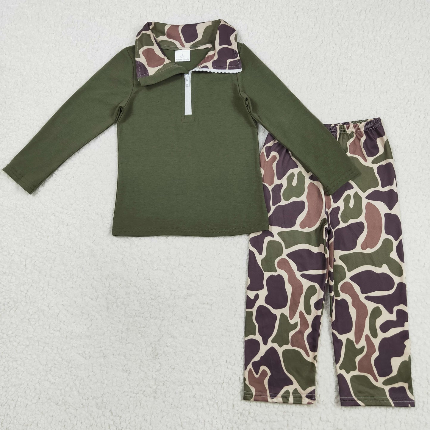 BLP1138  pumpkin camo Halloween western  kids boy pajamas outfit 202508 RTS