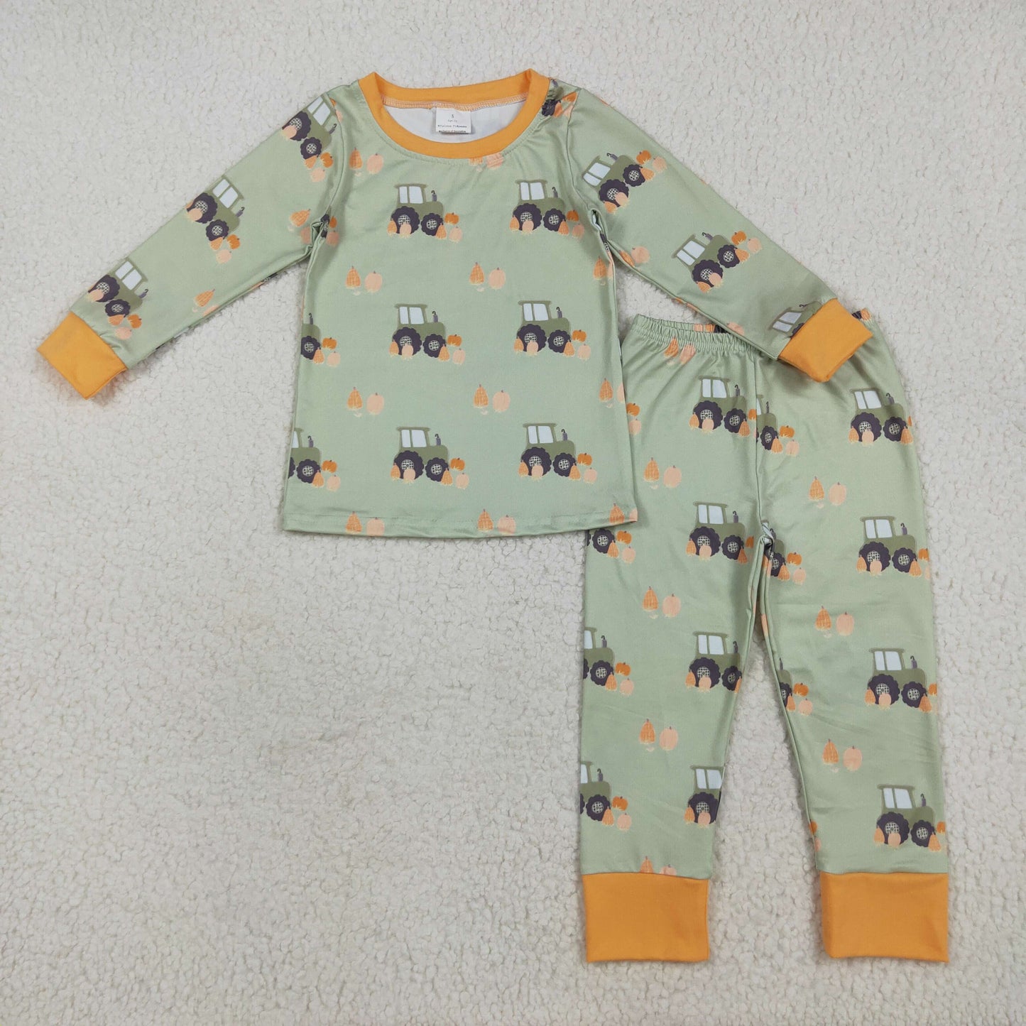 BLP1142 tractor pumpkin Halloween western  kids boy pajamas outfit 202507 RTS