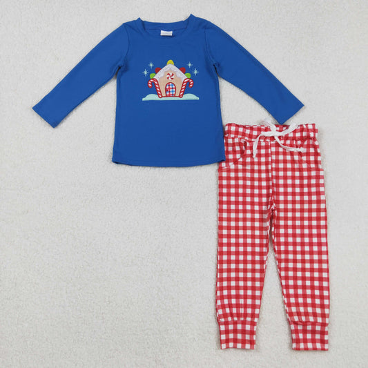 BLP1151 Embroidery Christmas candy boy outfit 202508 RTS