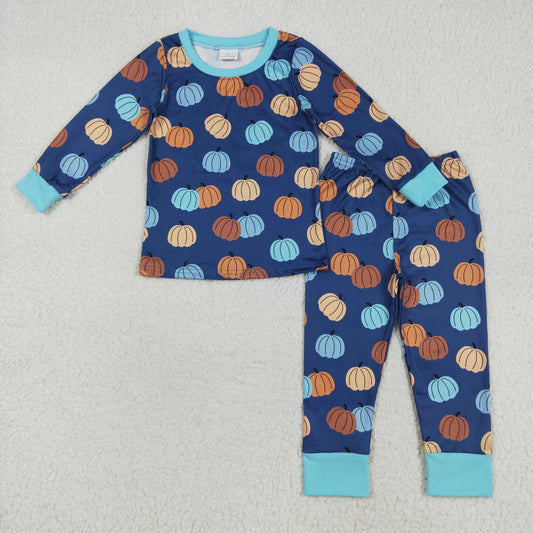 BLP1153 pumpkin Halloween western  kids boy pajamas outfit 202507 RTS
