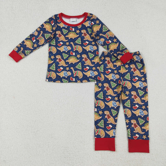 BLP1155 Christmas dinosaur western  kids boy pajamas outfit 202509 RTS