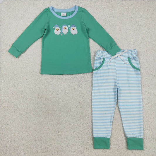 LR2466 Christmas Santa embroidery western  boy  outfit 202508 RTS