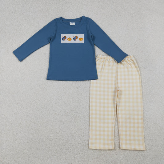 BLP1176 embroidery pumpkin  western  boy  outfit 202510 RTS