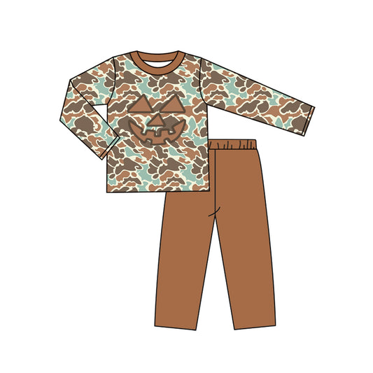 BLP1193  pumpkin Halloween camo western  kids boy outfit 202507 preorder