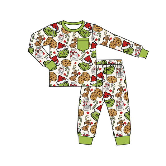 BLP1237 Christmas grinch pajamas boy outfit 202508 preorder
