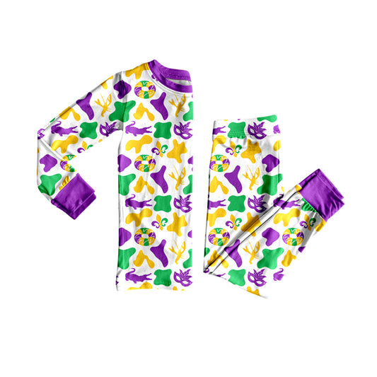 BLP1273 Mardi Gras  camo  pajamas BOY outfit 202509 preorder