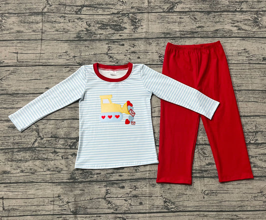 BLP1302 embroidery Tractor love western  boy  outfit 202509 preorder