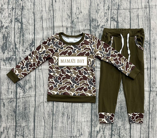 BLP1330 embroidery mama's boy camo sibling  boy outfit 202510  RTS