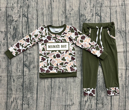 BLP1338 embroidery mama's boy camo sibling  boy outfit 202510  RTS