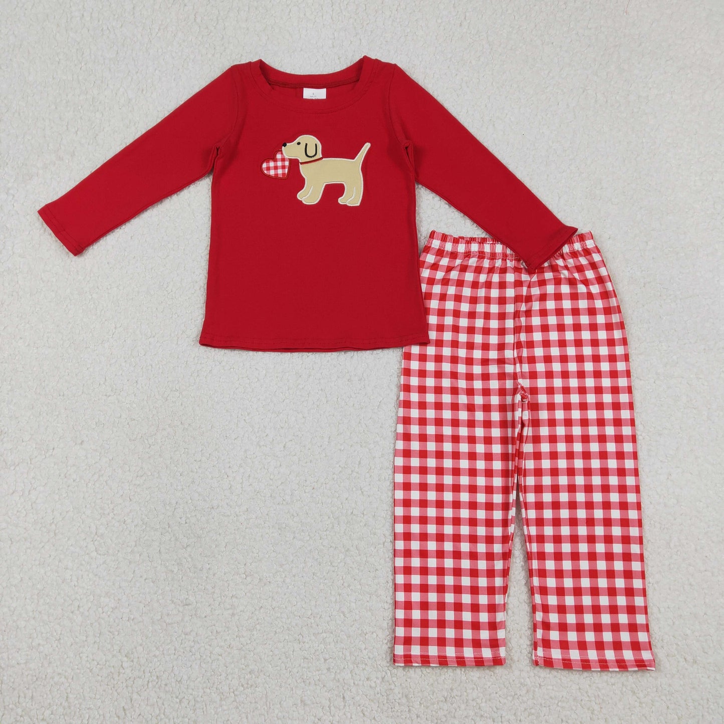 BLP1339  embroidery DOG valentine boy camo sibling  boy outfit 202512  RTS