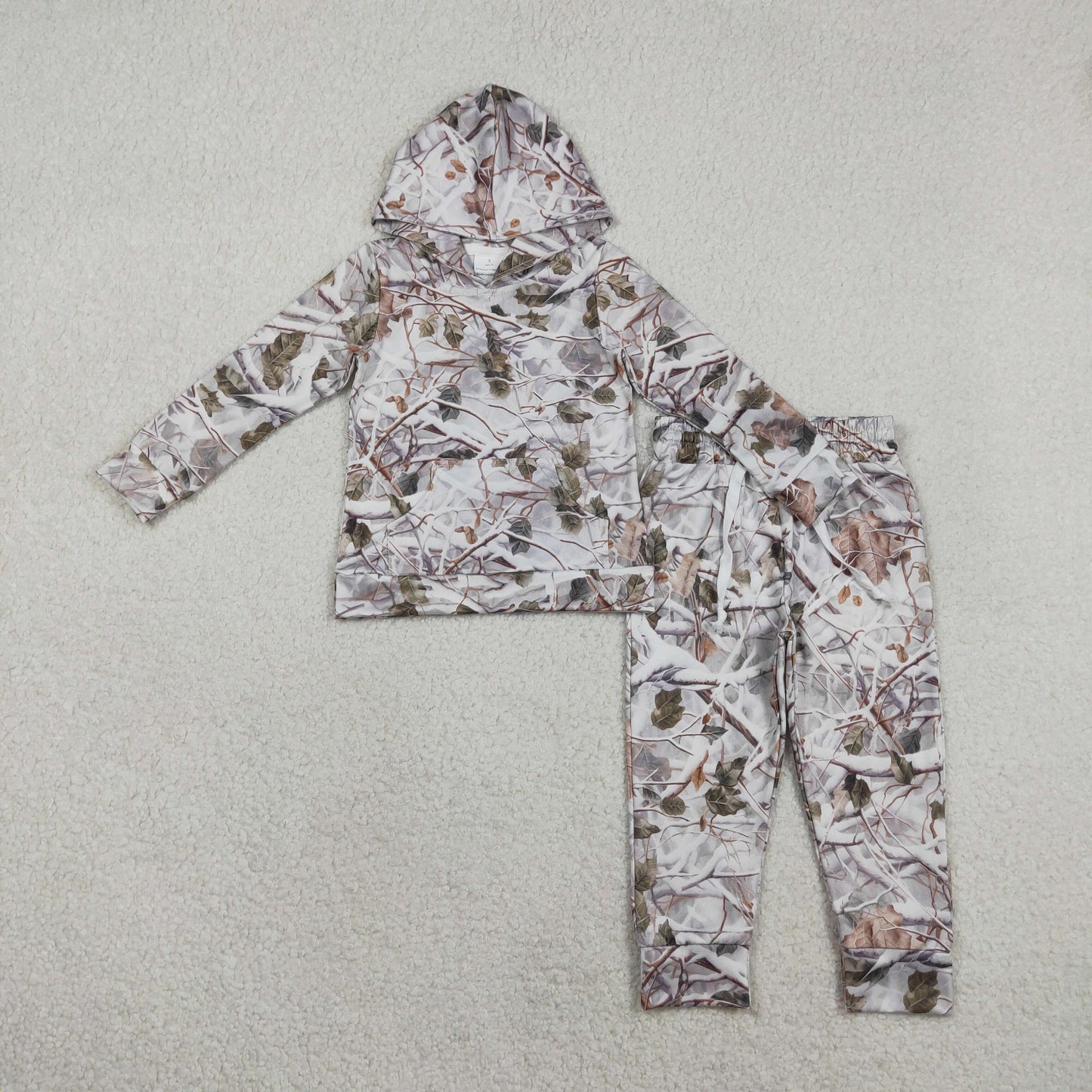BLP1400 hoodie camo snow leaves sibling  boy outfit 202601 RTS