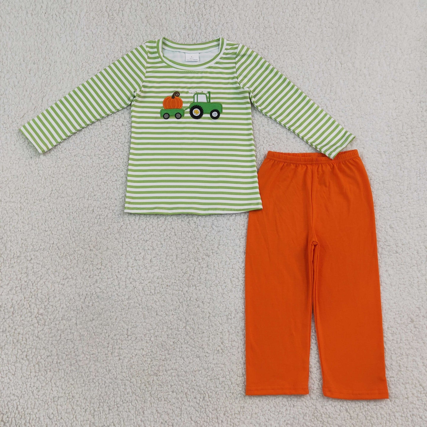 BLP1441 Embroidery Halloween duck pumpkin boy outffit RTS 202608 RTS