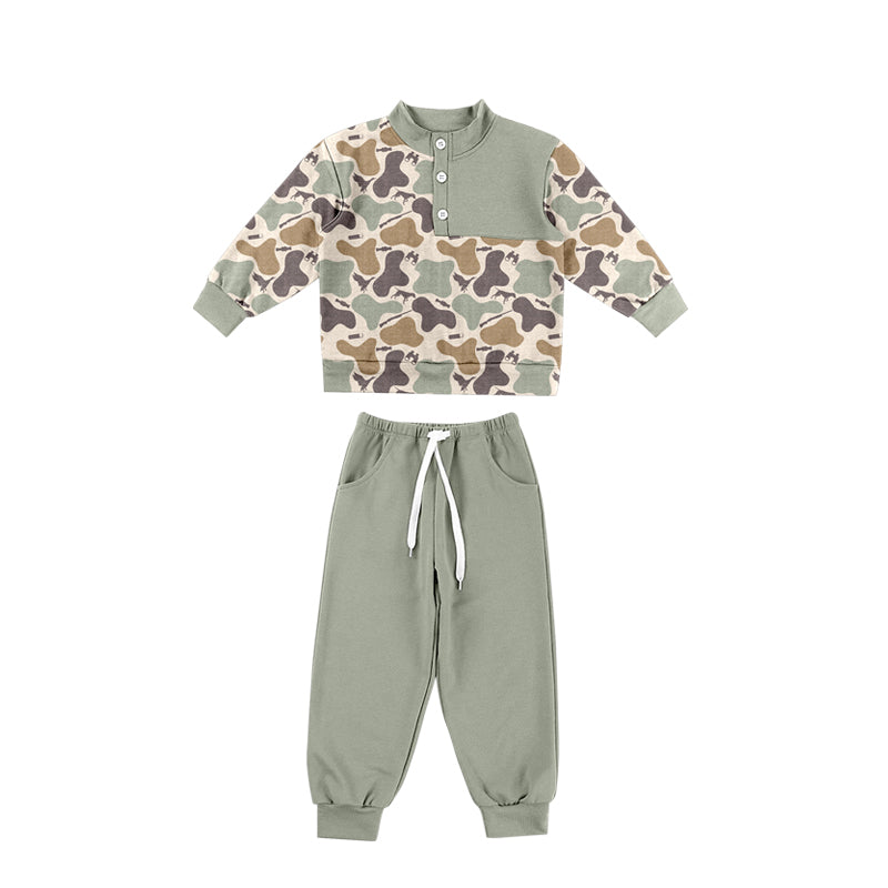 BLP1484 Camo Deer Henley Top Sage Jogger 2Pcs Kids BOY Outfit 202627 preorder