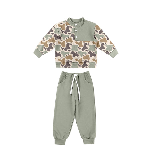 BLP1484 Camo Deer Henley Top Sage Jogger 2Pcs Kids BOY Outfit 202627 preorder