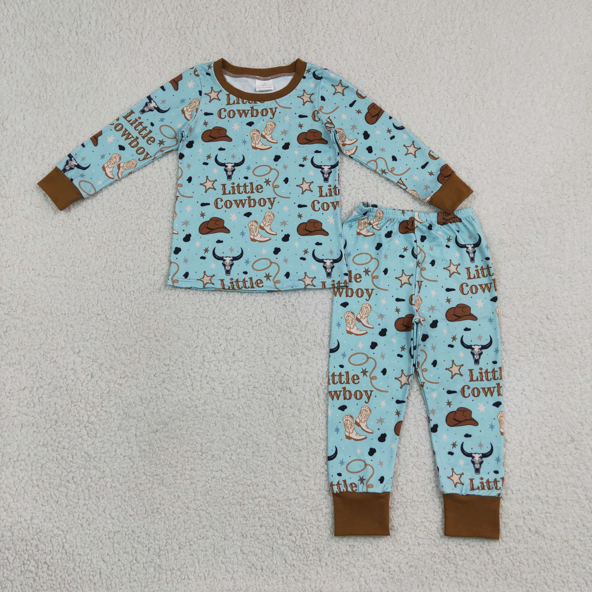 NO MOQ RTS BLP1485  Little Cowboy Pajamas | Western Boot Hat 2Pcs Sleepwear