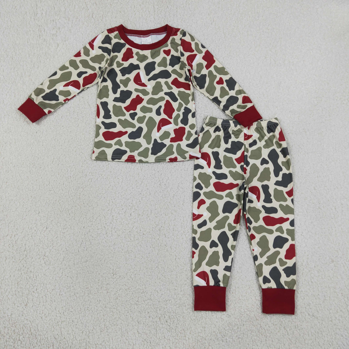 NO MOQ GLD1172 Christmas BOY Pajamas Long Sleeve Top Pant 2Pcs Set