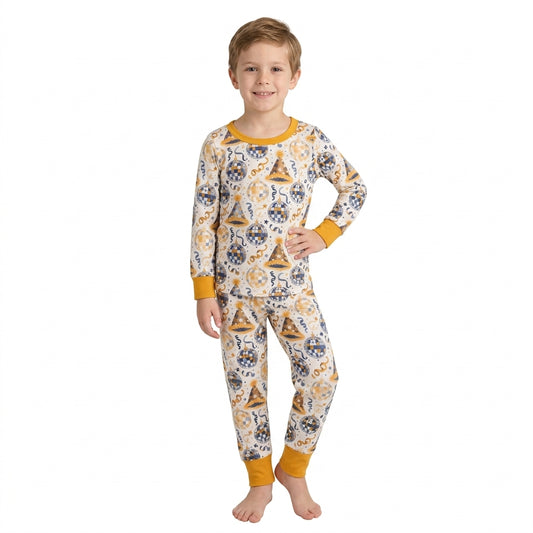 NO MOQ RTS BLP1534 Fall Element Print Long Sleeve Top Jogger Pants Girls Outfit 202609