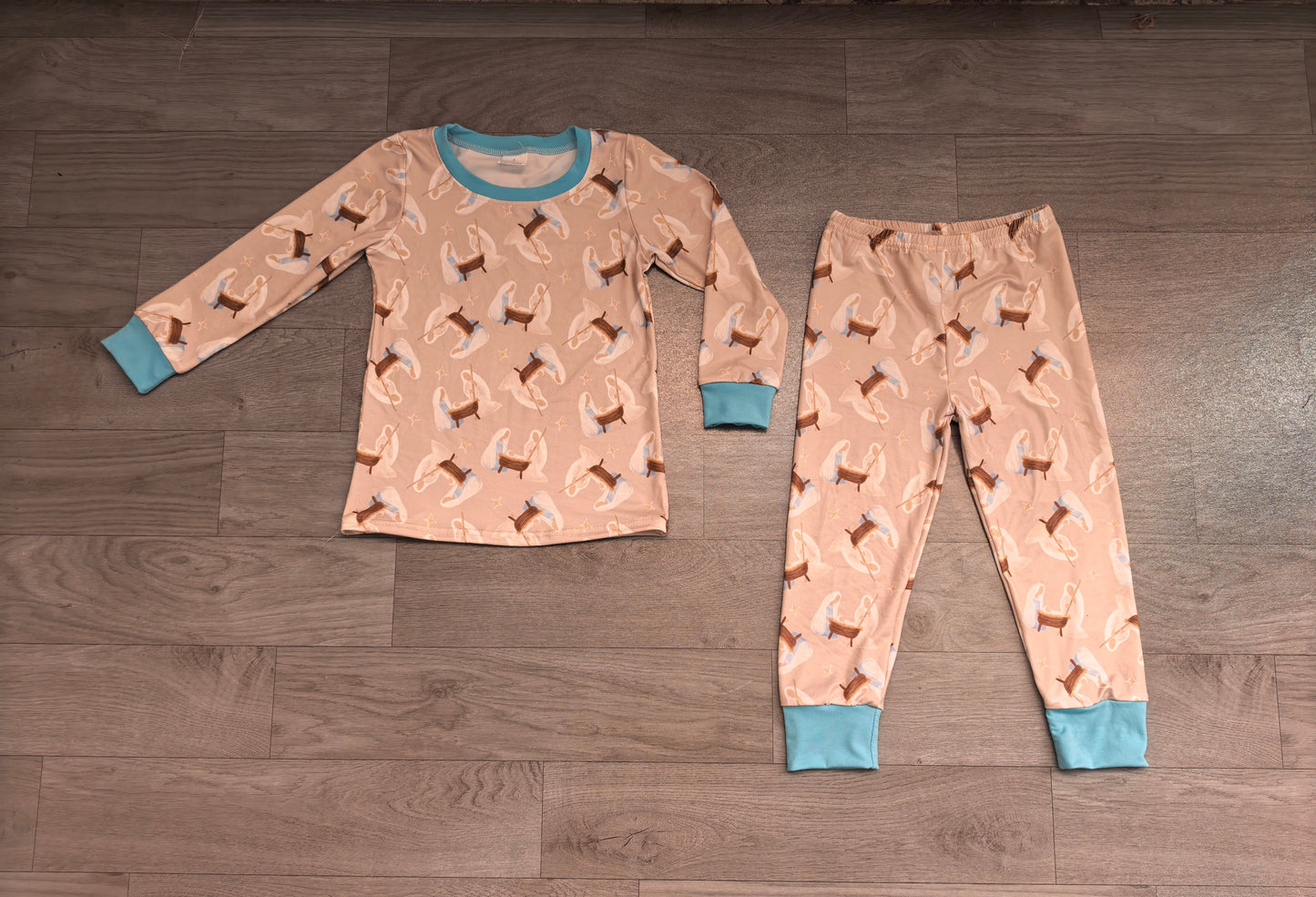 RTS BLP1535 Animal Print Contrast Cuff Long Sleeve Top Pants Girls Outfit 202608